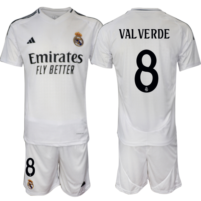 Men 2024-2025 Club Real Madrid home White #8 Soccer Jersey